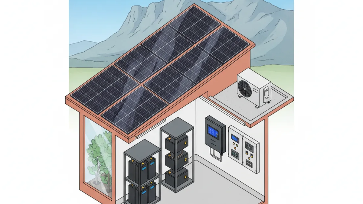 Spaccato architettonico pannelli fotovoltaici e pompa di calore idronica a Fondi