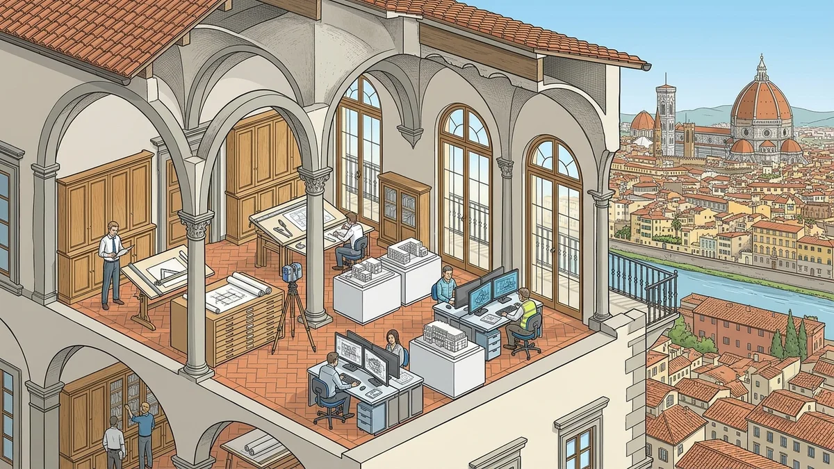 Spaccato architettonico studio tecnico e pratiche edilizie a Firenze